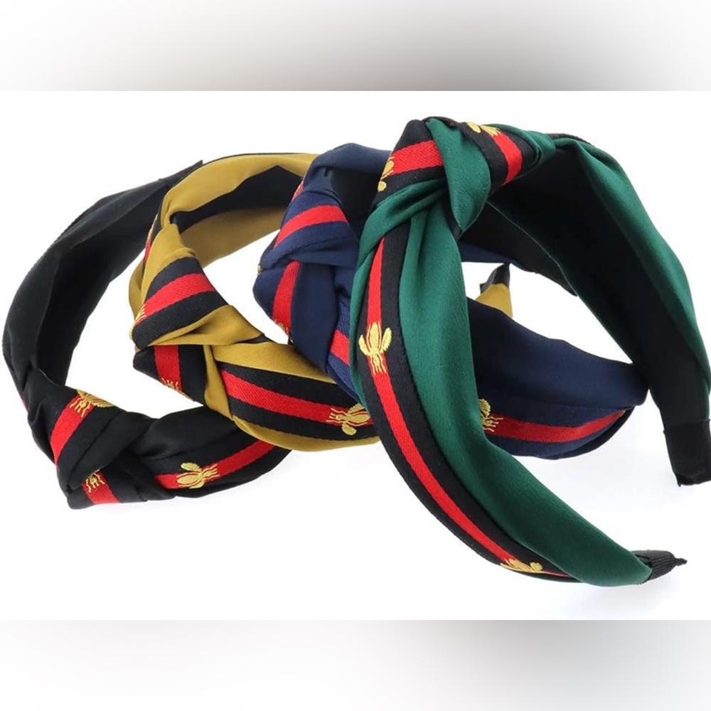 Stylish Headbands with Red and bee accents.
